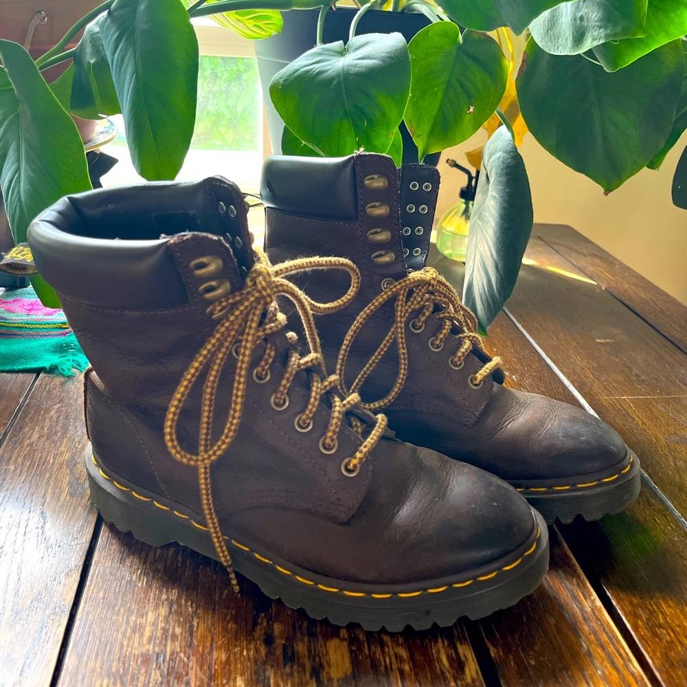 Brown Leather Dr. Martins